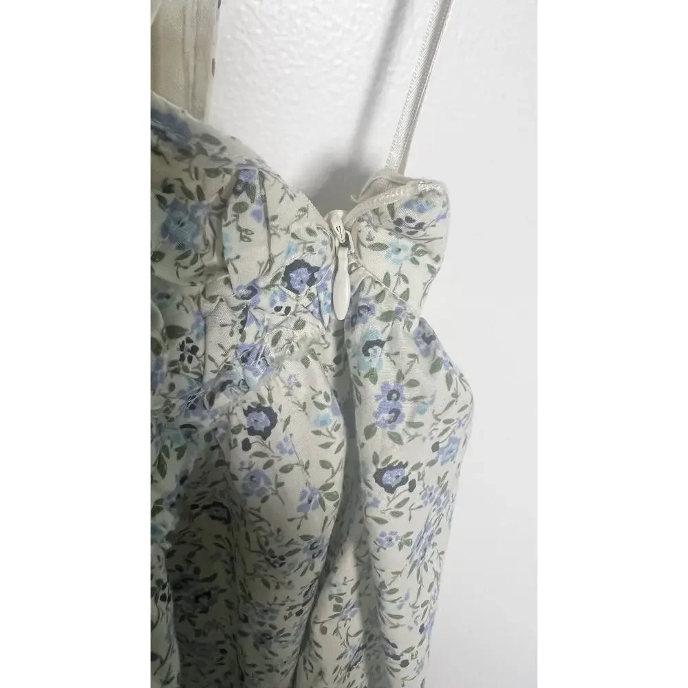 Free People Petunia Mini Dress Size Large Smocked Ditsy Floral Boho Sundress EUC - Picture 8 of 12